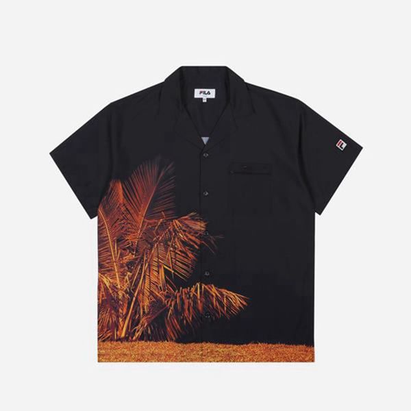 Fila Artist Graphic Woven S/S Women's Polo Shirts - Black,NZ 27-20653